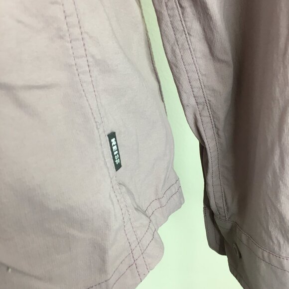 REI Co-op Purple/Gray Mesh Insert Sleeve Tabs Vented Back Button Shirt - Picture 10 of 14